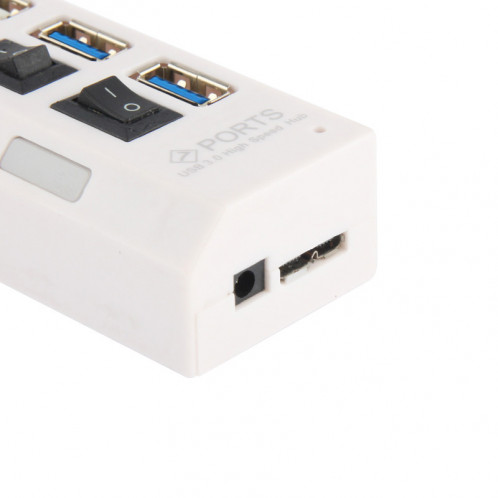 7 Ports USB 3.0 HUB, Super Vitesse 5 Gbps, Plug and Play, Support 1 To (Blanc) S7017W686-07