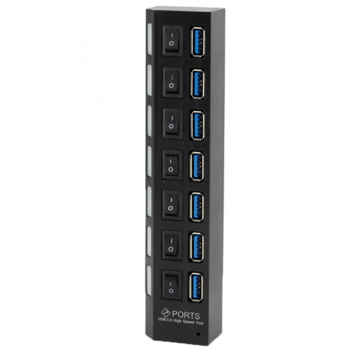 7 Ports USB 3.0 HUB, Super Vitesse 5 Gbps, Plug and Play, Support 1 To (Noir) S73017559-07