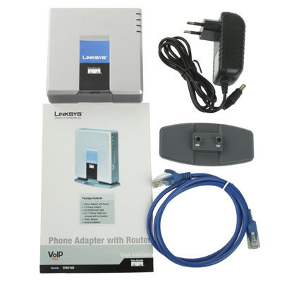 Débloqué LINKSYS SPA2102 VOIP PSTN Téléphone Adaptateur avec 2x FXS + WAN Port SU0107804-08