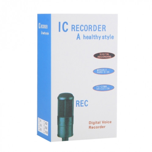 Enregistreur vocal numérique 4 Go, lecteur MP3 Dictaphone, enregistrement téléphonique par support, fonction VOX (noir) SH10311625-08