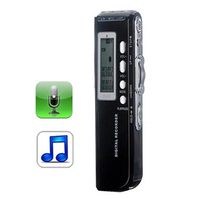 Enregistreur vocal numérique 8 Go Dictaphone Lecteur MP3, Enregistrement téléphonique, Fonction VOX, Alimentation: 2 piles AAA (Noir) SH10321922-08