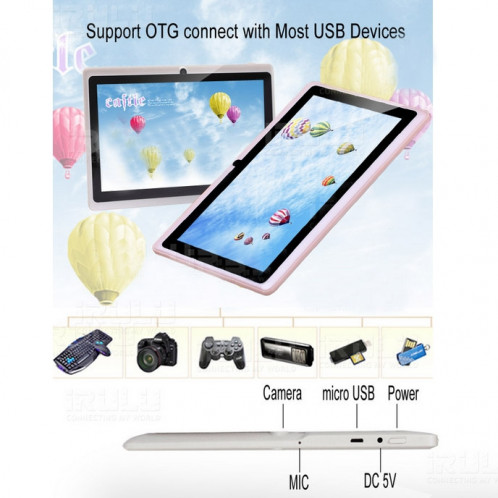 Tablet PC, 7,0 pouces, 512 Mo + 8 Go, Android 4.0, Allwinner A33 Quad Core 1,5 GHz (rose) ST107F1081-013