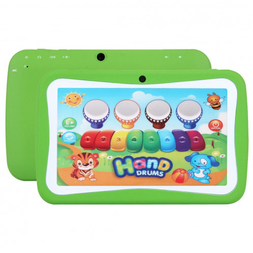 Tablet PC pour enfants, 7.0 pouces, 512 Mo + 8 Go, Android 5.1 RK3126 Quad Core 1.3GHz, WiFi, carte TF jusqu'à 32 Go, double caméra (vert) ST368G511-010