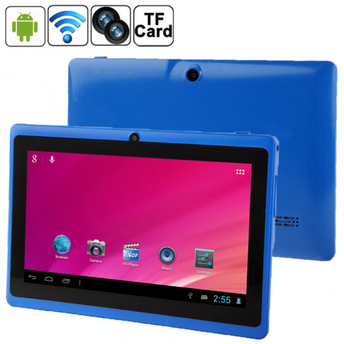 7,0 pouces Tablet PC, 512 Mo + 8 Go, Android 4.0 360 degrés de rotation du menu, Allwinner A33 Quad Core, 1,5 GHz (bleu) S703BE164-015