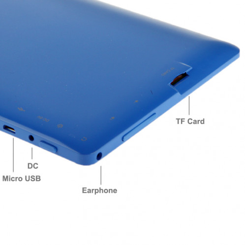 7,0 pouces Tablet PC, 512 Mo + 8 Go, Android 4.0 360 degrés de rotation du menu, Allwinner A33 Quad Core, 1,5 GHz (bleu) S703BE164-015