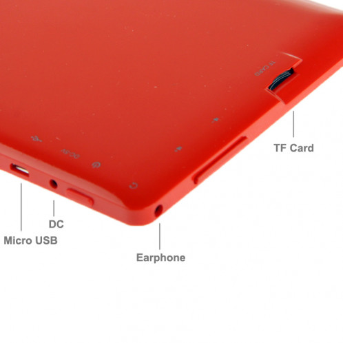 7,0 pouces Tablet PC, 512 Mo + 8 Go, Android 4.0 360 degrés de rotation du menu, Allwinner A33 Quad Core, 1,5 GHz (rouge) S7703R1422-015