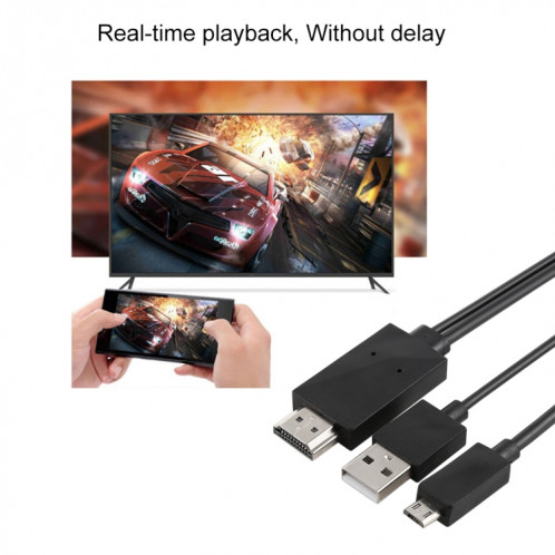 Câble adaptateur multi-usage Micro USB MHL vers HDMI HDTV de 1,8 m, prise en charge de la sortie Full HD 1080P, Câble adaptateur micro USB MHL vers HDMI HDTV multi-usage de 1,8 m, prise en charge de la sortie Full HD SH234B1188-08