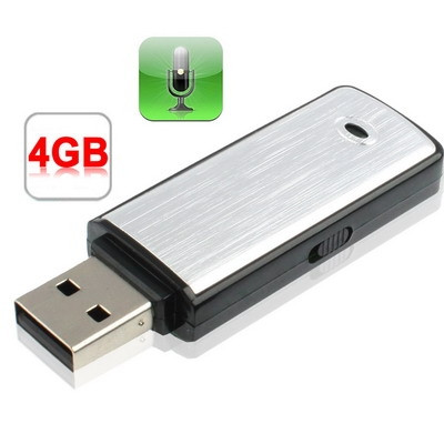 Enregistreur vocal + disque flash USB de 4 Go (noir) SH205378-05