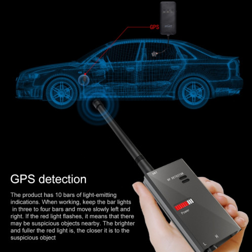 Détecteur de signaux sans-fil Téléphone portable et Caméra espion Longue portée DSSFTPCE02-07