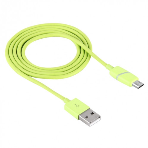 Câble de synchronisation de données Micro USB vers USB 2.0 de style boîte-cadeau de bobine circulaire 1M avec voyant LED, Pour Samsung, HTC, Sony, Huawei, Xiaomi (vert) SH066G1066-09