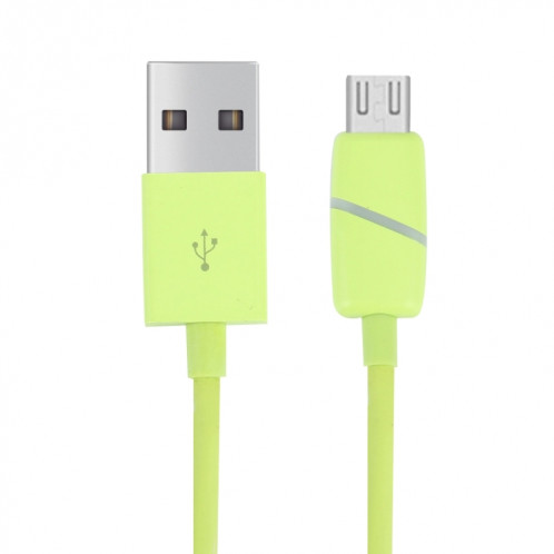 Câble de synchronisation de données Micro USB vers USB 2.0 de style boîte-cadeau de bobine circulaire 1M avec voyant LED, Pour Samsung, HTC, Sony, Huawei, Xiaomi (vert) SH066G1066-09