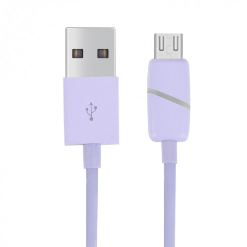 Câble de synchronisation de données Micro USB vers USB 2.0 de style boîte-cadeau de bobine circulaire 1M avec voyant LED, Pour Samsung, HTC, Sony, Huawei, Xiaomi (violet) SH066P1083-09