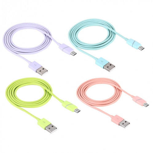 Câble de synchronisation de données Micro USB vers USB 2.0 de style boîte-cadeau de bobine circulaire 1M avec voyant LED, Pour Samsung, HTC, Sony, Huawei, Xiaomi (violet) SH066P1083-09