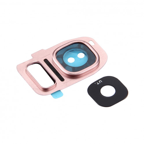 iPartsAcheter pour Samsung Galaxy S7 / G930 lentille de la caméra arrière couvercle + lampe de poche Bracker (or rose) SI04RG1938-04