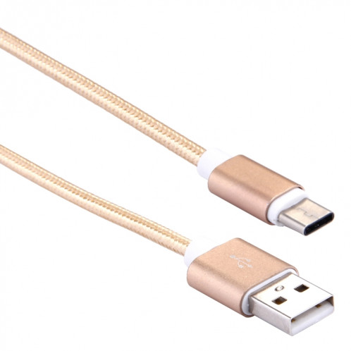 Style tissé USB-C / TYPE-C 3.1 Homme à USB 2.0 Câble de charge de la synchronisation de données masculine, Longueur du câble: 20cm (or) SH459J1106-06