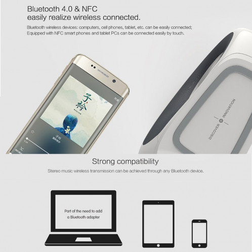 NILLKIN MC1 CE / RoHs / FCC certifié émetteur de charge sans fil standard + Bluetooth haut-parleur, , pour iPhone, Galaxy, Sony, Lenovo, HTC, Huawei, Google, LG, Xiaomi, autres smartphones SN05581232-017
