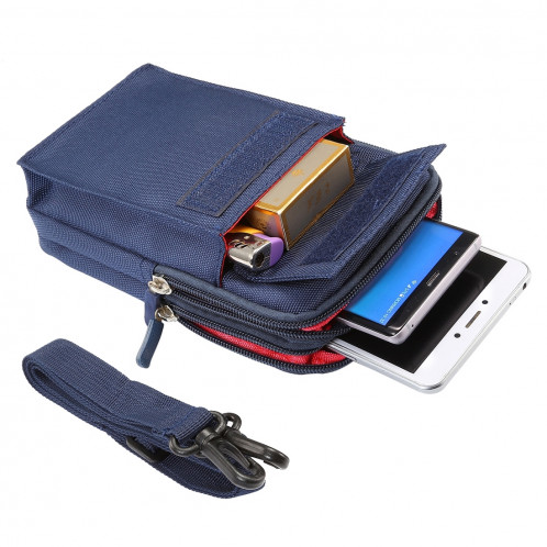 Sac de transport d'épaule de cas de style vertical des hommes de polyester de 6.4 pouces et ci-dessous avec le trou de ceinture et la boucle s'élevante pour l'iPhone, Samsung, Sony, Huawei, Meizu, Lenovo, SH646D288-011