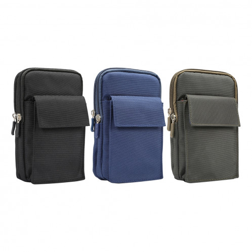 Sac de transport d'épaule de cas de style vertical des hommes de polyester de 6.4 pouces et ci-dessous avec le trou de ceinture et la boucle s'élevante pour l'iPhone, Samsung, Sony, Huawei, Meizu, Lenovo, SH46AG1115-011