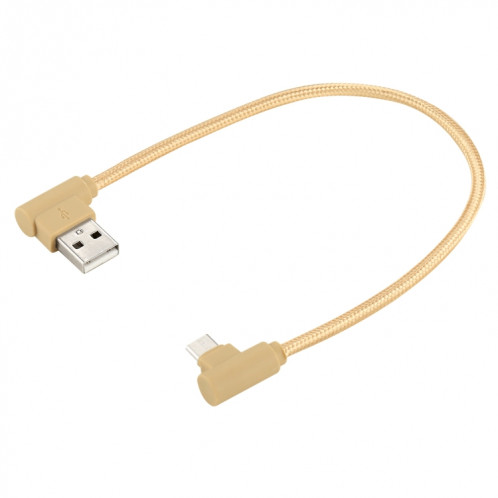 25 cm USB vers USB-C / Type-C Câble de chargement à double coude de style tissage en nylon USB-C /, Câble de chargement à double coude USB vers USB-C / Type-C de 25 cm (doré) SH669J1240-06