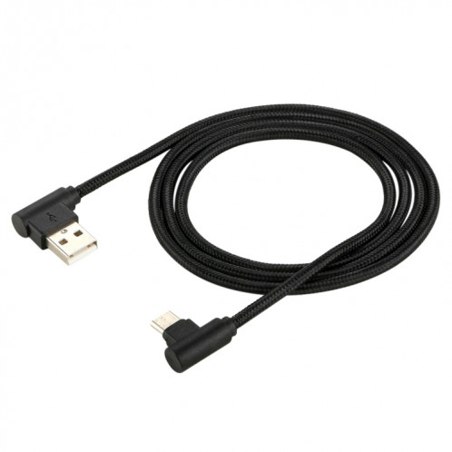 1M USB vers USB-C / Type-C Câble de chargement à double coude de style tissage en nylon, Câble de chargement à double coude USB vers USB-C / Type-C de 1 m de style tissage en nylon (noir) SH675B1294-06