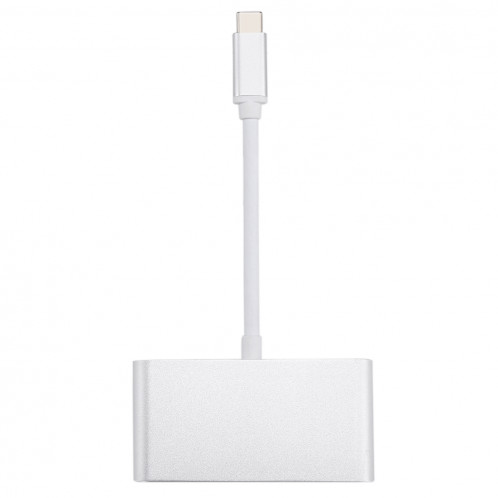 4 en 1 3 x ports USB 3.0 et adaptateur de répartiteur mâle USB-C / type-C femelle vers USB-C / type-C (argent) SH733S1084-09