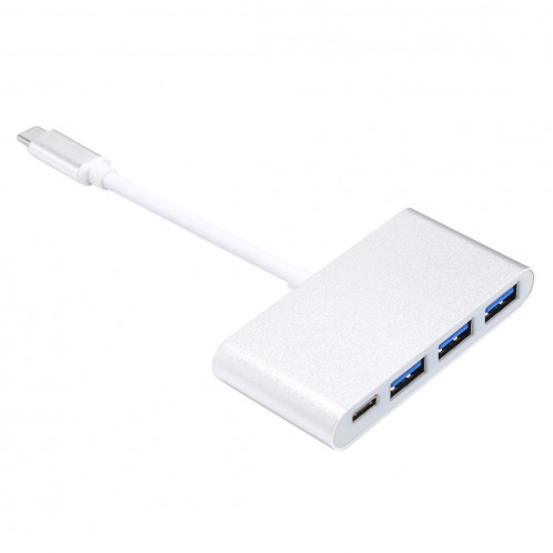 4 en 1 3 x ports USB 3.0 et adaptateur de répartiteur mâle USB-C / type-C femelle vers USB-C / type-C (argent) SH733S1084-09