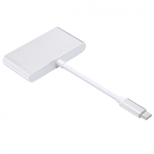 4 en 1 3 x ports USB 3.0 et adaptateur de répartiteur mâle USB-C / type-C femelle vers USB-C / type-C (argent) SH733S1084-09