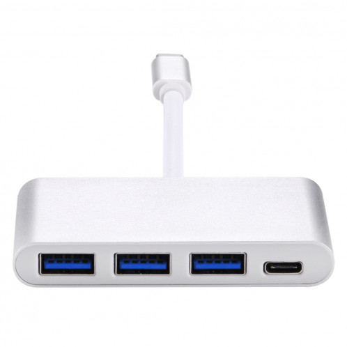 4 en 1 3 x ports USB 3.0 et adaptateur de répartiteur mâle USB-C / type-C femelle vers USB-C / type-C (argent) SH733S1084-09