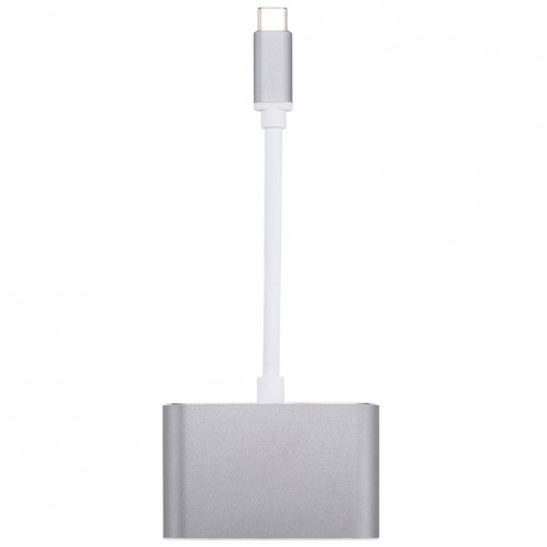 Adaptateur diviseur de concentrateur mâle 2 en 1 VGA et HDMI vers USB-C / Type-C (gris) SH734H705-010