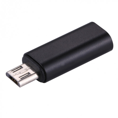 Adaptateur de coque métallique 8 broches femelle vers micro USB mâle, Pour Samsung / Huawei / Xiaomi / Meizu / LG / HTC et autres smartphones (noir) SH257B1985-05