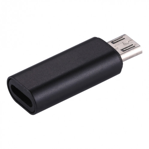 Adaptateur de coque métallique 8 broches femelle vers micro USB mâle, Pour Samsung / Huawei / Xiaomi / Meizu / LG / HTC et autres smartphones (noir) SH257B1985-05