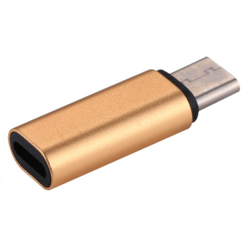 Adaptateur de coque métallique mâle 8 broches femelle vers USB-C / Type-C, Adaptateur de coque métallique mâle 8 broches vers USB-C / Type-C (doré) SH258J1761-07