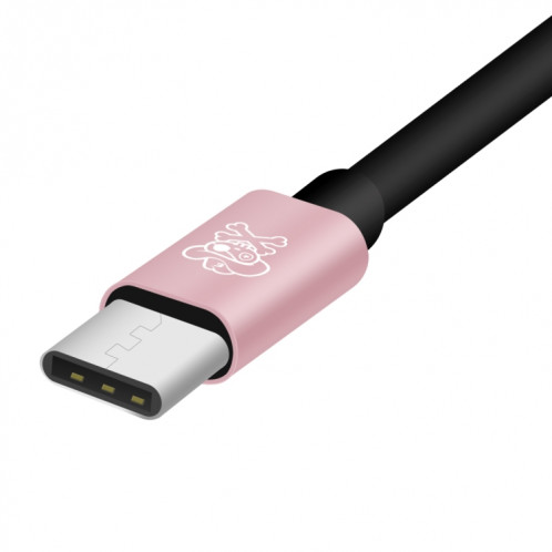 ENKAY Hat-ptince Type-C à Type-C et câble adaptateur audio de charge Jack 3,5 mm, Pour Galaxy, HTC, Google, LG, Sony, Huawei, Xiaomi, Lenovo et autres téléphones Android (or rose) SE09RG484-010