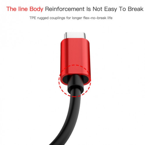 ENKAY Hat-ptince Type-C à Type-C et câble adaptateur audio de charge Jack 3,5 mm, Pour Galaxy, HTC, Google, LG, Sony, Huawei, Xiaomi, Lenovo et autres téléphones Android (or rose) SE09RG484-010