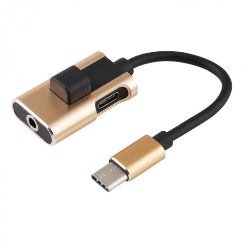 J-053 3A USB-C / Type-C vers USB-C / Type-C Câble adaptateur audio de charge jack 3,5 mm (or) SH359J1563-05