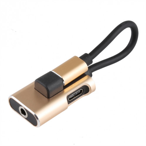 J-053 3A USB-C / Type-C vers USB-C / Type-C Câble adaptateur audio de charge jack 3,5 mm (or) SH359J1563-05