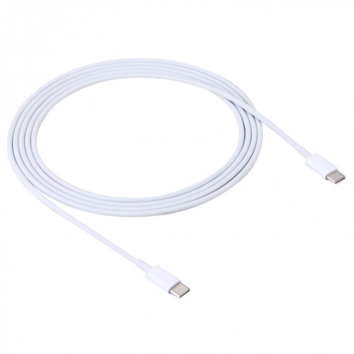 Câble adaptateur 2m 2A USB-C / Type-C 3.1 mâle vers USB-C / Type-C 3.1 mâle, Câble adaptateur USB-C / Type-C 3.1 mâle vers USB-C / Type-C 3.1 mâle 2 m 2 A (Blanc) SH588W1468-08