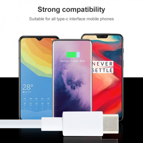 Câble adaptateur 2m 2A USB-C / Type-C 3.1 mâle vers USB-C / Type-C 3.1 mâle, Câble adaptateur USB-C / Type-C 3.1 mâle vers USB-C / Type-C 3.1 mâle 2 m 2 A (Blanc) SH588W1468-08