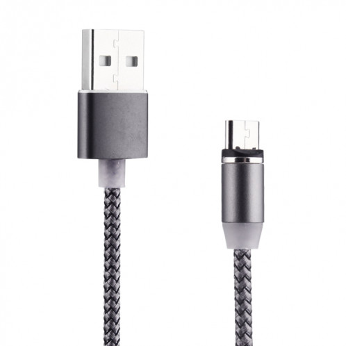 Rotation à 360 degrés 1m Style d'armure Micro USB vers USB 2.0 Câble de chargeur magnétique puissant avec indicateur LED, Rotation à 360 degrés Câble de chargeur magnétique puissant de 1 m de style micro USB vers SH696H1489-010