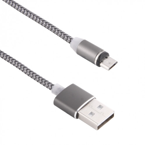 Rotation à 360 degrés 1m Style d'armure Micro USB vers USB 2.0 Câble de chargeur magnétique puissant avec indicateur LED, Rotation à 360 degrés Câble de chargeur magnétique puissant de 1 m de style micro USB vers SH696H1489-010
