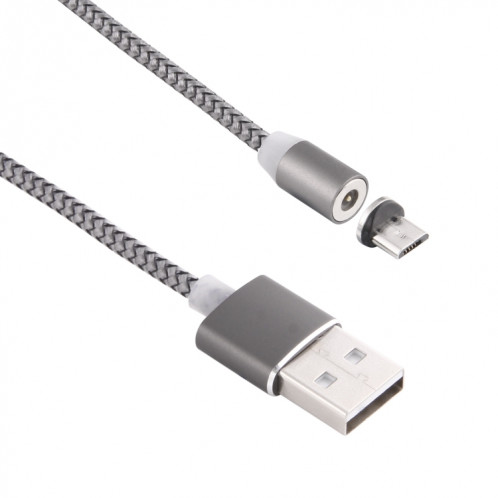 Rotation à 360 degrés 1m Style d'armure Micro USB vers USB 2.0 Câble de chargeur magnétique puissant avec indicateur LED, Rotation à 360 degrés Câble de chargeur magnétique puissant de 1 m de style micro USB vers SH696H1489-010