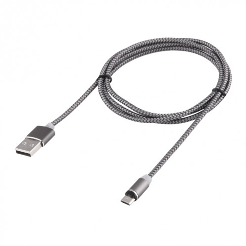 Rotation à 360 degrés 1m Style d'armure Micro USB vers USB 2.0 Câble de chargeur magnétique puissant avec indicateur LED, Rotation à 360 degrés Câble de chargeur magnétique puissant de 1 m de style micro USB vers SH696H1489-010