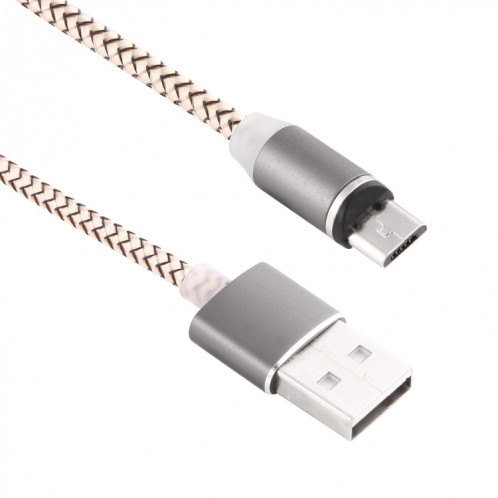 Rotation à 360 degrés 1m Style d'armure Micro USB vers USB 2.0 Câble de chargeur magnétique puissant avec indicateur LED, Rotation à 360 degrés Câble de chargeur magnétique puissant de 1 m de style micro USB vers SH696J1538-010