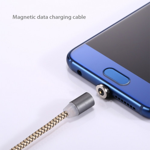 Rotation à 360 degrés 1m Style d'armure Micro USB vers USB 2.0 Câble de chargeur magnétique puissant avec indicateur LED, Rotation à 360 degrés Câble de chargeur magnétique puissant de 1 m de style micro USB vers SH696J1538-010