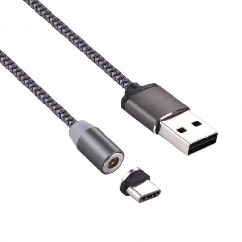 Rotation à 360 degrés 1m Style d'armure USB-C / Type-C vers USB 2.0 Câble de chargeur magnétique puissant avec indicateur LED, Rotation à 360 degrés 1 m Style de tissage USB-C/Type-C vers USB 2.0 Câble de chargeur SH697H1907-09