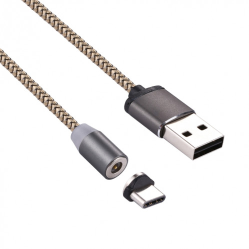 Rotation à 360 degrés 1m Style d'armure USB-C / Type-C vers USB 2.0 Câble de chargeur magnétique puissant avec indicateur LED, Rotation à 360 degrés 1 m de style tissé USB-C / Type-C vers USB 2.0 Câble de SH697J1291-09