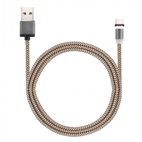 Rotation à 360 degrés 1m Style d'armure USB-C / Type-C vers USB 2.0 Câble de chargeur magnétique puissant avec indicateur LED, Rotation à 360 degrés 1 m de style tissé USB-C / Type-C vers USB 2.0 Câble de SH697J1291-09