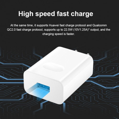 Chargeur de charge super rapide Huawei CP404 Interface USB (MAX 22.5W SE) avec câble de données USB-C / type C / C / C (blanc) SH216W953-08