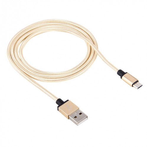 Tête en métal de style tissé de 1m 58 noyaux Micro USB vers câble de données / chargeur USB 2.0, Pour Samsung / Huawei / Xiaomi / Meizu / LG / HTC et autres smartphones (or jaune clair) SH360Y1249-07