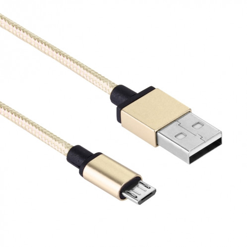 Tête en métal de style tissé de 1m 58 noyaux Micro USB vers câble de données / chargeur USB 2.0, Pour Samsung / Huawei / Xiaomi / Meizu / LG / HTC et autres smartphones (or jaune clair) SH360Y1249-07